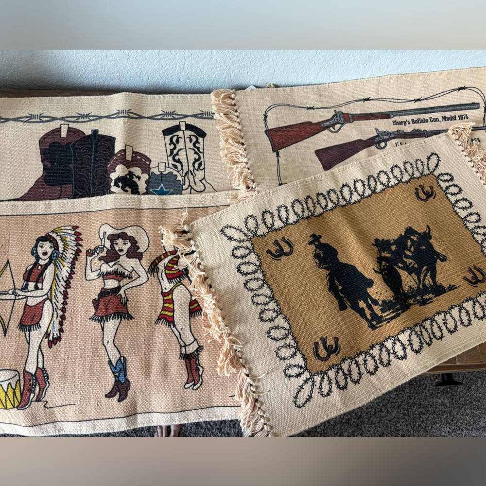 Cowboy western placemats (4)